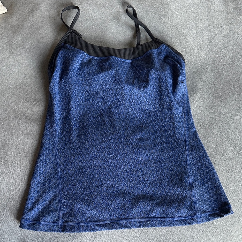 Prana Blue and Black Workout Bra Top
